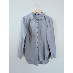 The North Face Womens Gray Chambray Button Up Shirt Top Long Sleeve XS Granola